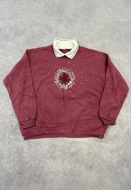 Vintage Sweatshirt Cottagecore Flower Patterned Jumper