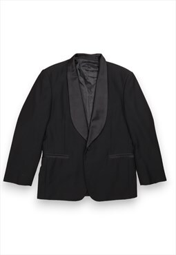 Black Single Breasted Tuxedo Blazer