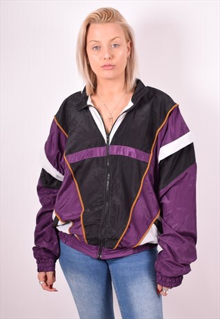 WOMENS VINTAGE TRACKSUIT TOP JACKET MULTI 90S