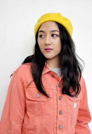 YELLOW WOOL BERET