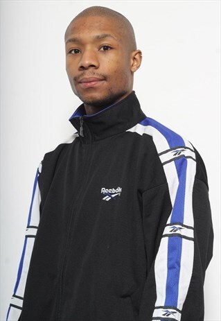 VINTAGE REEBOK LOGO TRACK JACKET BLACK