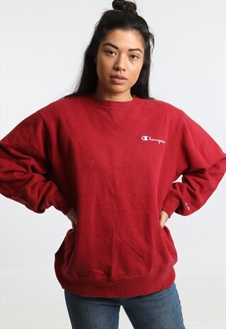 90S CHAMPION EMBROIDERED LOGO SPELLOUT SWEATSHIRT