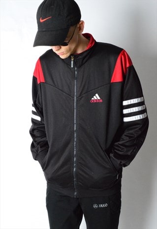 VINTAGE 90S BLACK ADIDAS TRACK JACKET