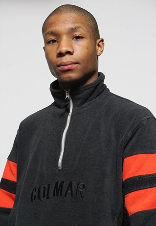 VINTAGE COLMAR 1/4 ZIP LOGO FLEECE GREEN