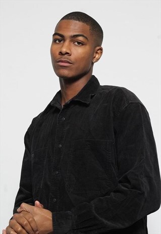 VINTAGE MARCEL CLAIR CORDUROY SHIRT BLACK