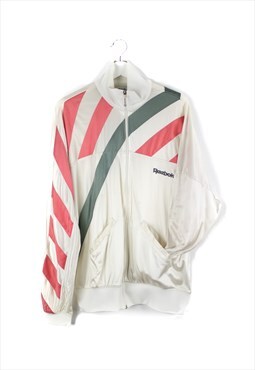 Vintage Reebok 90s Track Jacket in White XL
