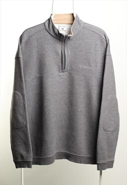 Columbia Vintage 1/4 zip Script Sweatshirt Grey Size L