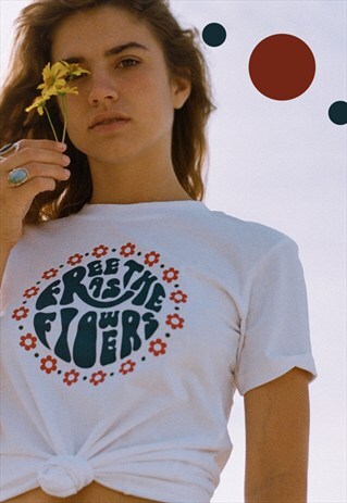 FREE AS THE FLOWERS WHITE T-SHIRT