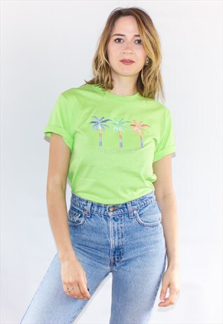 VINTAGE 90'S EMBROIDERED TROPICAL T-SHIRT