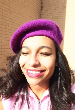 PURPLE GRAPE WOOL BERET