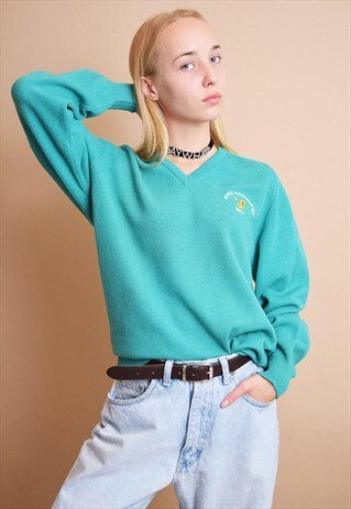 90'S RETRO OLD SCHOOL OVERSIZED KNIT WOOLLEN JUMPER TOP