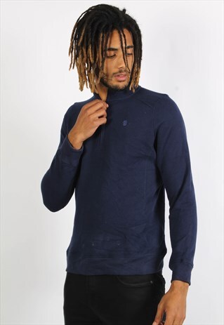 VINTAGE 90'S 1/4 ZIP BASICS SWEATSHIRT BLUE