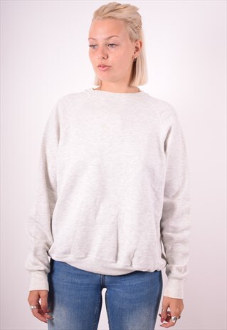 LEE WOMENS VINTAGE SWEATSHIRT JUMPER XL GREY 90S