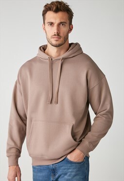 GRIMELANGE Steve Relaxed Oversize Dark Beige Sweatshirt 