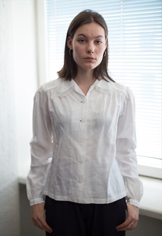 VINTAGE 70'S WHITE COTTON SHIRT