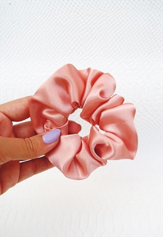 BLUSH PINK SATIN HAIR BAND SCRUNCHIE