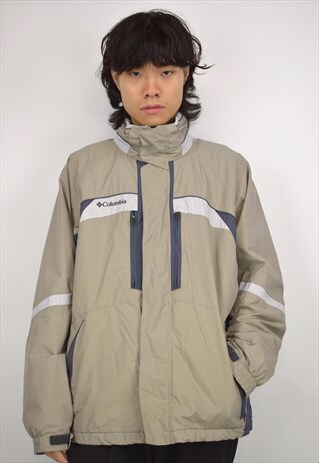 VINTAGE 90S COLUMBIA BEIGE/GREY LINED JACKET