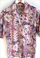 VINTAGE 90S CLASSIC BUTTONS DOWN CRAZY PATTERN SHIRT 