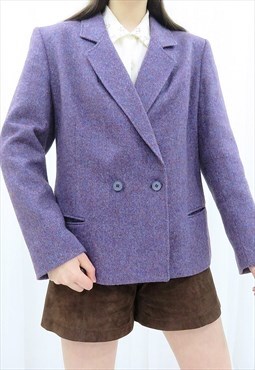80s Vintage Purple Jacket Blazer (Size M)