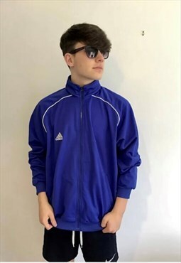 Blue 90s Adidas baggy oversized track style jacket 