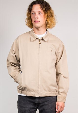VINTAGE 90'S BEIGE RALPH LAUREN BOMBER JACKET