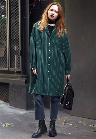 LONGLINE BLAZER IN STRIPES