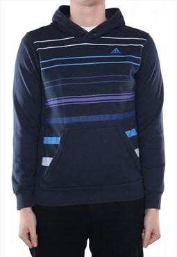 Adidas - Blue Embroidered Hoodie - Medium