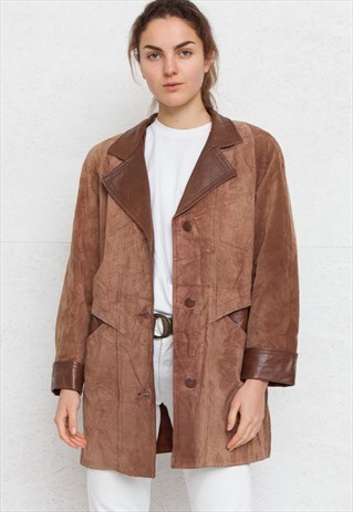 VINTAGE BROWN SUEDE JACKET COAT