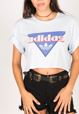 VINTAGE 90S USA CROP T-SHIRT / R757
