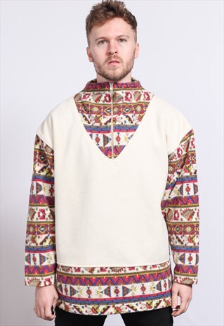 VINTAGE ZIP UP FLEECE JACKET TOP