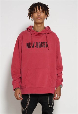 VINTAGE RED GOTHIC CORE LOGO HOODIE