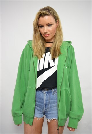 VINTAGE 90S NIKE OVERSIZED GREEN HOODED SWEATSHIRT TRACK