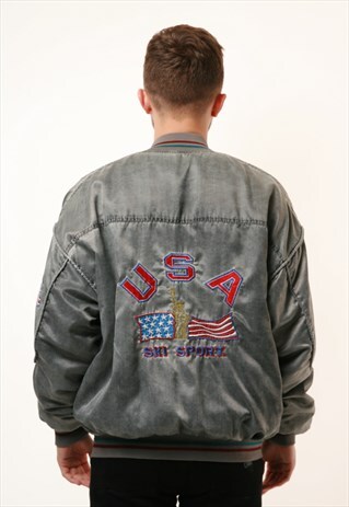 90S VINTAGE OLDSCHOOL USA SKI SPORT JACKET BOMBER 15078
