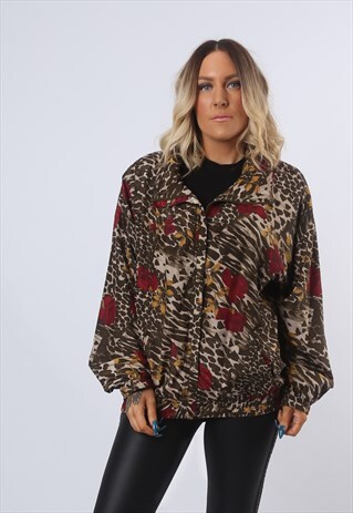 BOMBER JACKET PRINTED SHELL OVERSIZED VINTAGE 90'S (FBJD)