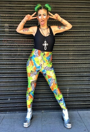 VINTAGE CRAZY PATTERNED LEGGINGS