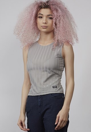 RARE VINTAGE 90'S D&G RIBBED GREY CROP TANK TOP