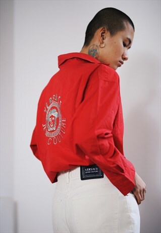 VINTAGE RARE VERSACE EMBROIDERED MEDUSA HEAD SHIRT