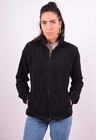 DICKIES WOMENS VINTAGE FLEECE JACKET MEDIUM BLACK 90'S