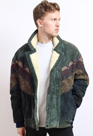 VINTAGE AZTEC FLEECE LINED JACKET