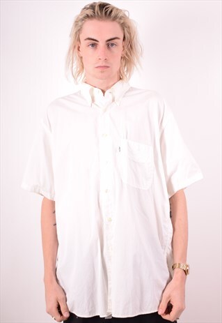 LEVI'S MENS VINTAGE SHIRT XL WHITE 90S