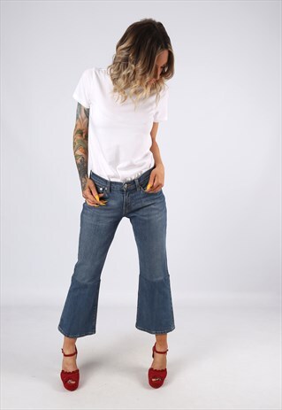 KICK FLARE LEVIS REWORKED JEANS FLARED UK 10 - 12 (31K)