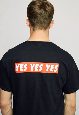YES YES YES BLACK BACK PRINT TEE