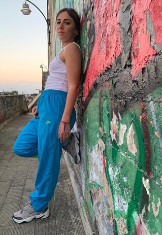 VINTAGE 90S NIKE LIGHT BLUE TRACKSUIT TROUSERS