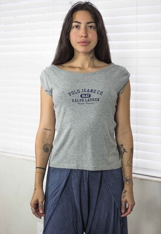 VINTAGE POLO RALPH LAUREN T-SHIRT LOGO 90S L 4.2