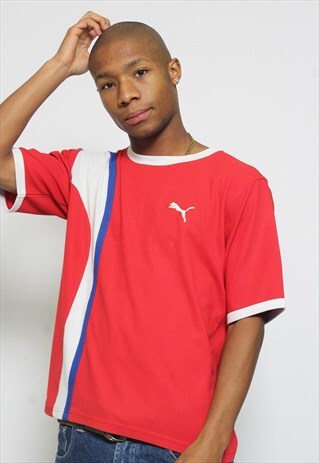 VINTAGE PUMA LOGO T-SHIRT RED