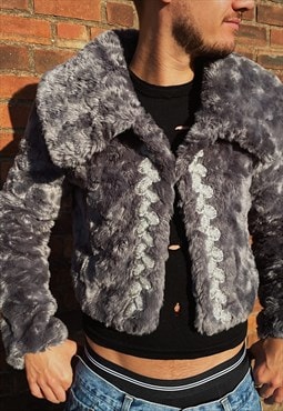 Grey Faux Fur Coat