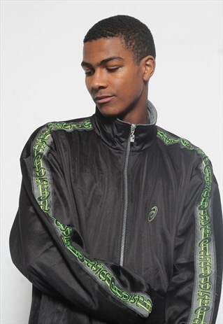 VINTAGE ASICS TRACK JACKET BLACK