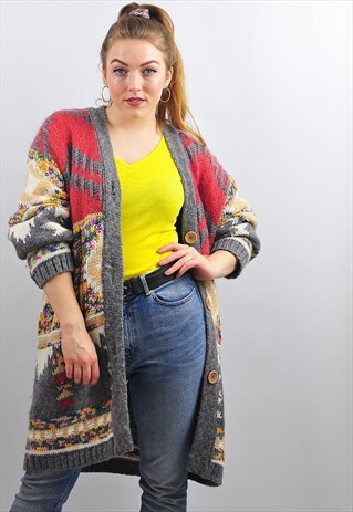 VINTAGE OVERSIZE GRANNY KNIT CARDIGAN / JACKET