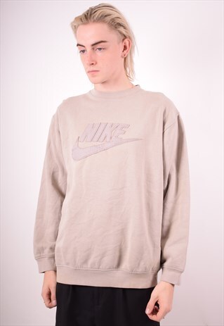 NIKE MENS VINTAGE SWEATSHIRT JUMPER LARGE GREY 90S