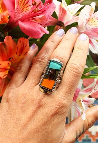 ADJUSTABLE OMBRE BOHO GLASS RING